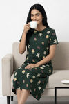 Zivame Farm Lore Knit Cotton Mid Length Nightdress - Pine Grove — thumbnail 3